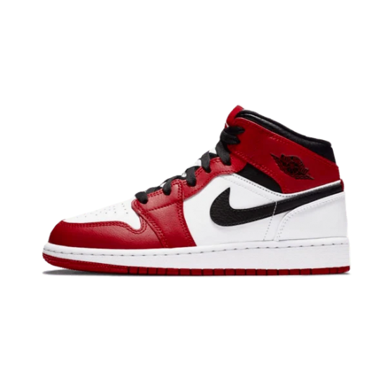 554725-173 Air Jordan 1 Mid Chicago White White/Gym-Red/Black 