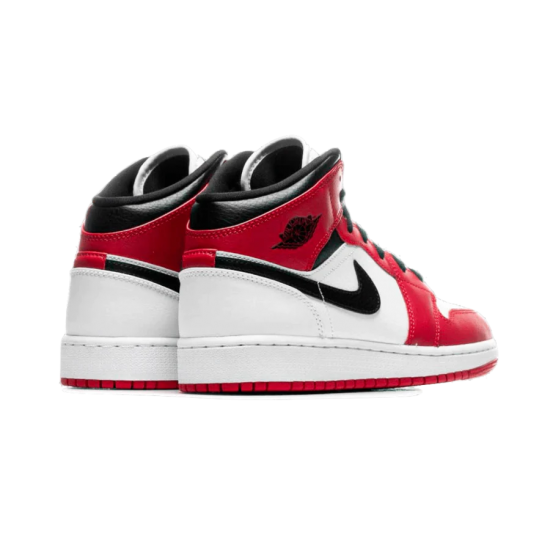 554725-173 Air Jordan 1 Mid Chicago White White/Gym-Red/Black 