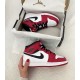 554725-173 Air Jordan 1 Mid Chicago White White/Gym-Red/Black 