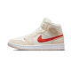 DA8009-108 Air Jordan 1 Mid Corduroy Sail/Arcticpink/Red