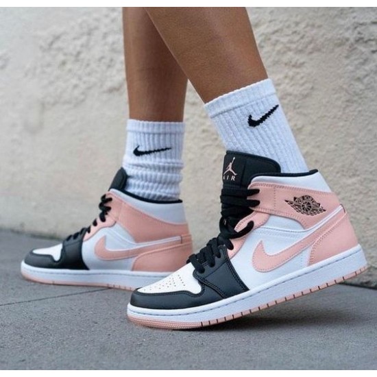 554724-133 Air Jordan 1 Mid Crimson Tint Crimson Tint/White-Black 