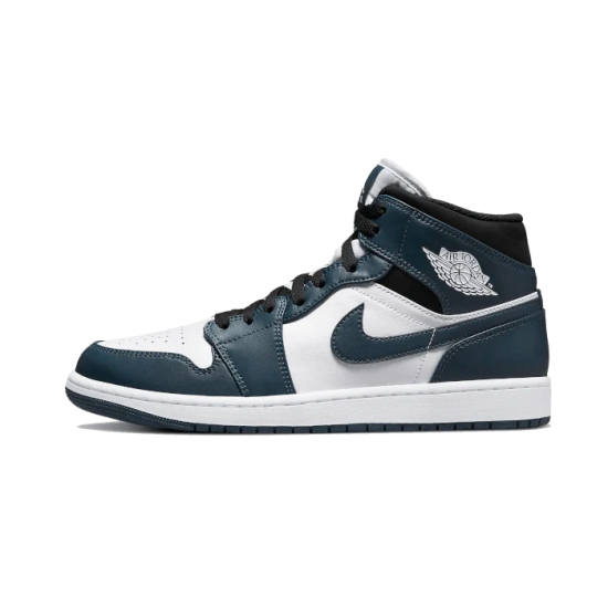 554724-411 Air Jordan 1 Mid Dark Teal Dark Teal/White-Black 