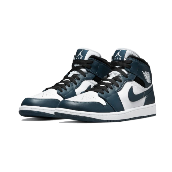 554724-411 Air Jordan 1 Mid Dark Teal Dark Teal/White-Black 