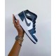 554724-411 Air Jordan 1 Mid Dark Teal Dark Teal/White-Black 