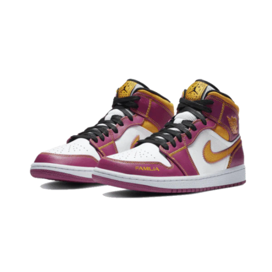 DC0350-100 Air Jordan 1 Mid Dia De Los Muertos White/Fuchsia-Orange-Black 