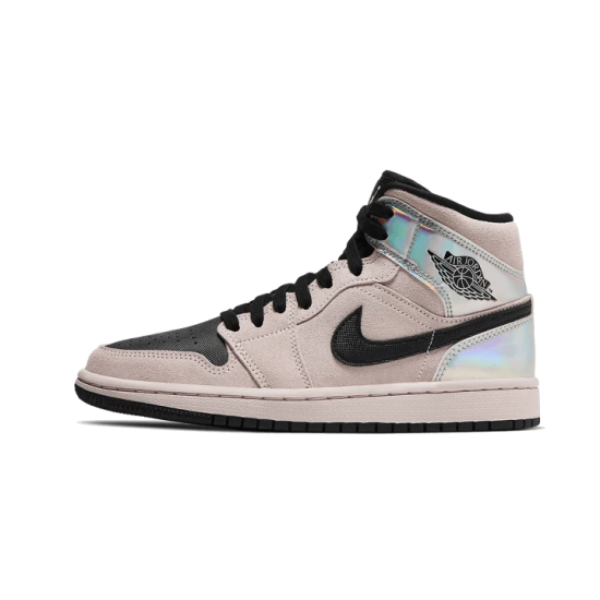 BQ6472-602 Air Jordan 1 Mid Dirty Powder Iridescent Dirtypowder/Black