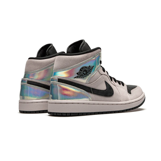 BQ6472-602 Air Jordan 1 Mid Dirty Powder Iridescent Dirtypowder/Black