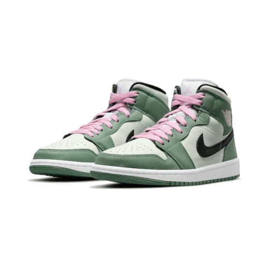 CZ0774-300 Air Jordan 1 Mid Dutch Green Dutch Green/Black/Barely Green/Arctic Pink 