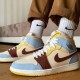 CU2803-200 Air Jordan 1 Mid Fearless Maison Château Rouge Pale Vanilla/Cinnamon