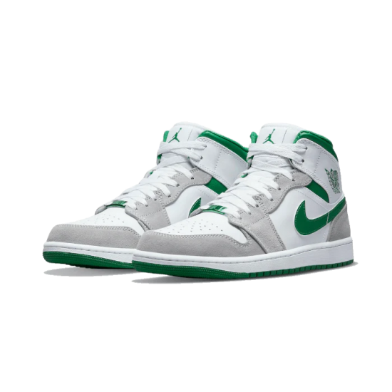 DC7294-103 Air Jordan 1 Mid Grey Green White/Pine Green/Gray 