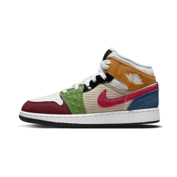 DR6957-100 Air Jordan 1 Mid Gs Patchwork 