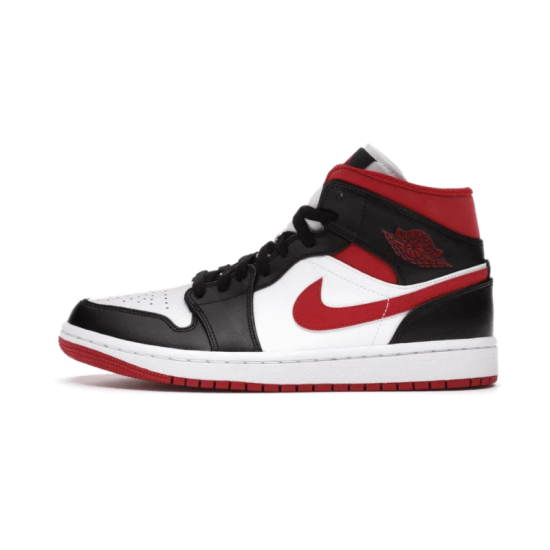 554724-122 Air Jordan 1 Mid Gym Red Black White White/Gym Red-Black 