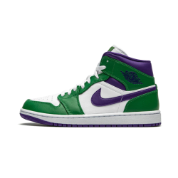 554724-300 Air Jordan 1 Mid Incredible Hulk Aloeverde/Courtpurple-White