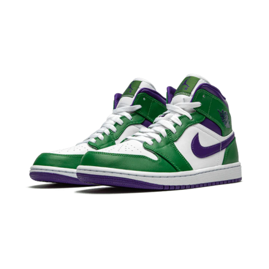 554724-300 Air Jordan 1 Mid Incredible Hulk Aloeverde/Courtpurple-White