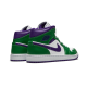 554724-300 Air Jordan 1 Mid Incredible Hulk Aloeverde/Courtpurple-White