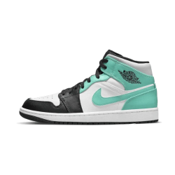 554724-132 Air Jordan 1 Mid Island Green White/Black-Island Green 