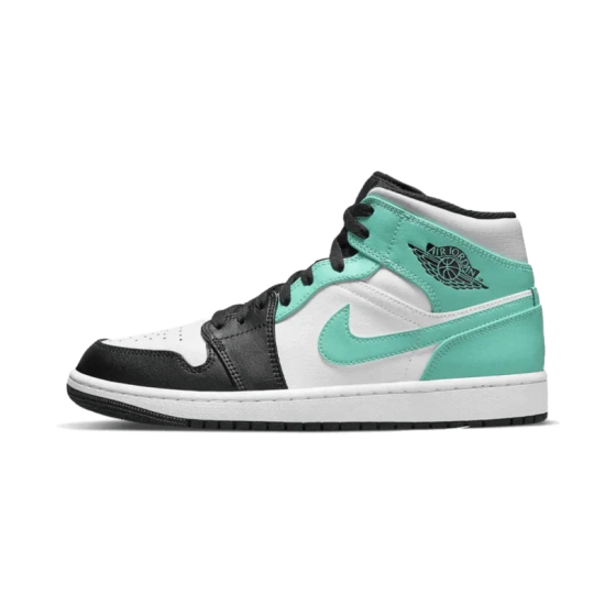 554724-132 Air Jordan 1 Mid Island Green White/Black-Island Green 