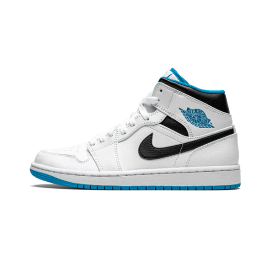 554724-141 Air Jordan 1 Mid Laser Blue White/Laser Blue-Black