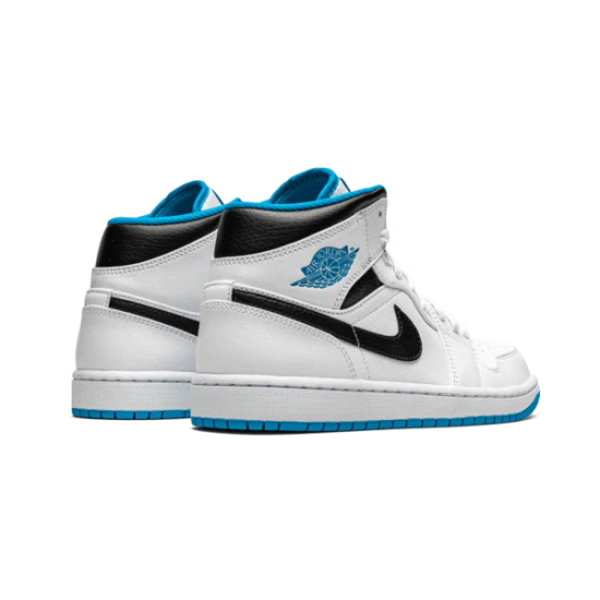 554724-141 Air Jordan 1 Mid Laser Blue White/Laser Blue-Black