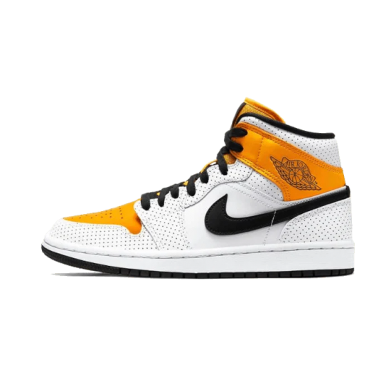 BQ6472-107 Air Jordan 1 Mid Laser Orange White/Laserorange/Black