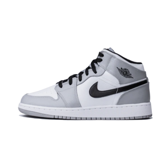 554725-092 Air Jordan 1 Mid Light Smoke Gray Light Smoke Gray/Black-White 