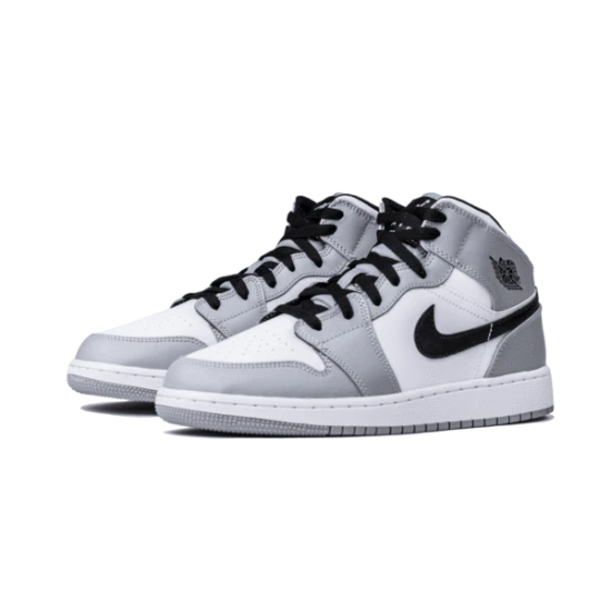 554725-092 Air Jordan 1 Mid Light Smoke Gray Light Smoke Gray/Black-White 