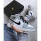 554725-092 Air Jordan 1 Mid Light Smoke Gray Light Smoke Gray/Black-White 