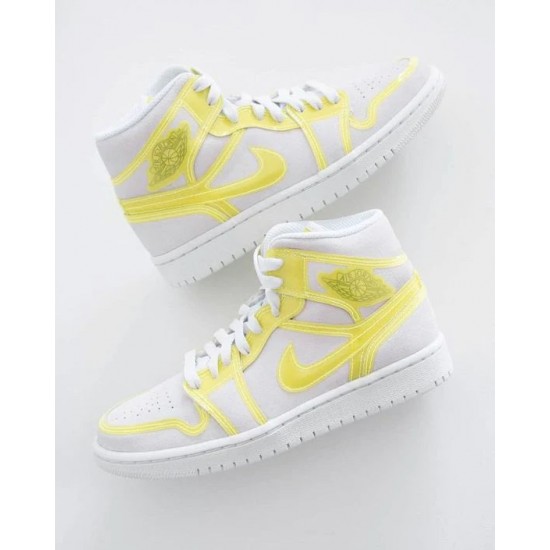 DA5552-107 Air Jordan 1 Mid Lx Opti Yellow Off White/Opti Yellow/White 