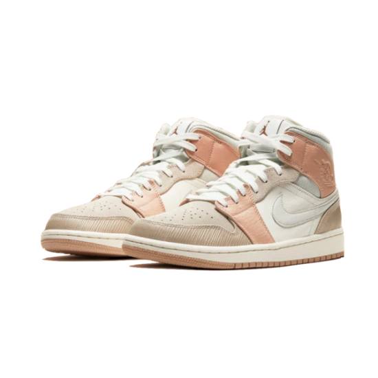 CV3044-100 Air Jordan 1 Mid Milan Sail/Light Bone-String-Shimmer 