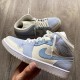 DA4666-100 Air Jordan 1 Mid Mixed Textures Blue Summitwhite/Celestineblue-White