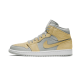 DA4666-001 Air Jordan 1 Mid Mixed Textures Yellow Gray Fog/Lemon Wash-White