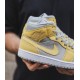 DA4666-001 Air Jordan 1 Mid Mixed Textures Yellow Gray Fog/Lemon Wash-White