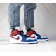 852542-146 Air Jordan 1 Mid Multicolor Swoosh White/Universityred-Rushblue-Black