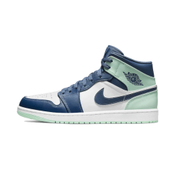 554724-413 Air Jordan 1 Mid Mystic Navy Mint Foam Mystic Navy/Mint Foam-White