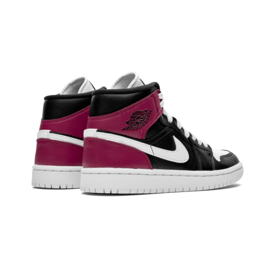 BQ6472-602 Air Jordan 1 Mid Noble Red Dirtypowder/Black