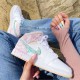 DD1666-100 Air Jordan 1 Mid Paint Drip White/Pink/Yellow/Green