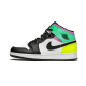 554725-175 Air Jordan 1 Mid Pastel Black Toe White/Black-Volt-Greenglow