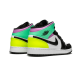 554725-175 Air Jordan 1 Mid Pastel Black Toe White/Black-Volt-Greenglow