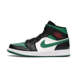 554725-067 Air Jordan 1 Mid Pine Gree Pinegreen/White-Black-Universityred