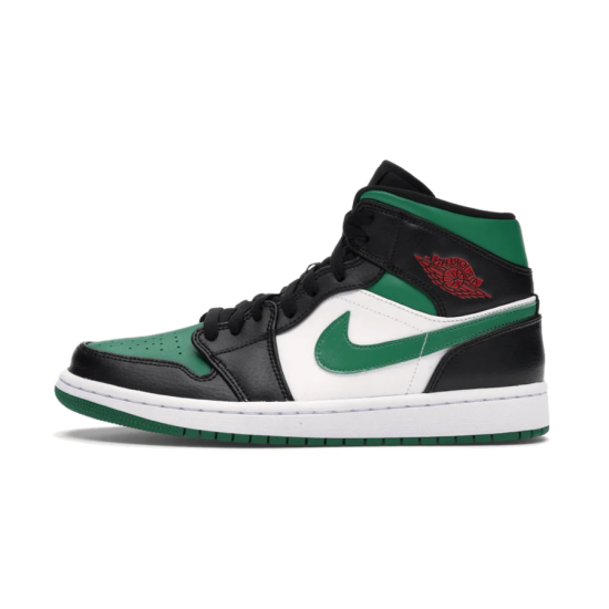 554725-067 Air Jordan 1 Mid Pine Gree Pinegreen/White-Black-Universityred