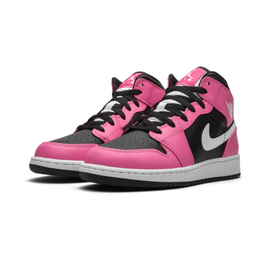 555112-002 Air Jordan 1 Mid Pinksicle Black/White-Pinksicle