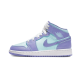 554725-500 Air Jordan 1 Mid Purple Aqua Purple/Aqua-White