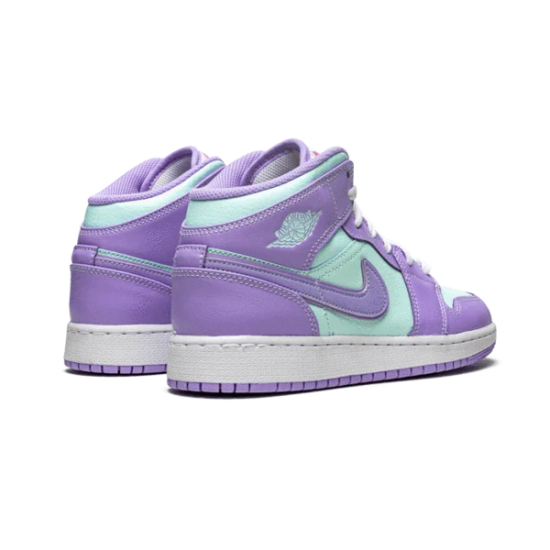 554725-500 Air Jordan 1 Mid Purple Aqua Purple/Aqua-White