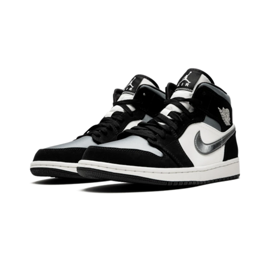 852542-011 Air Jordan 1 Mid Satin Gray Toe Black/Anthracite-Sail