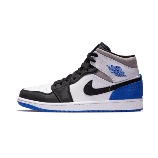 852542-102 Air Jordan 1 Mid Se Game Royal Black/White-Game Royal 