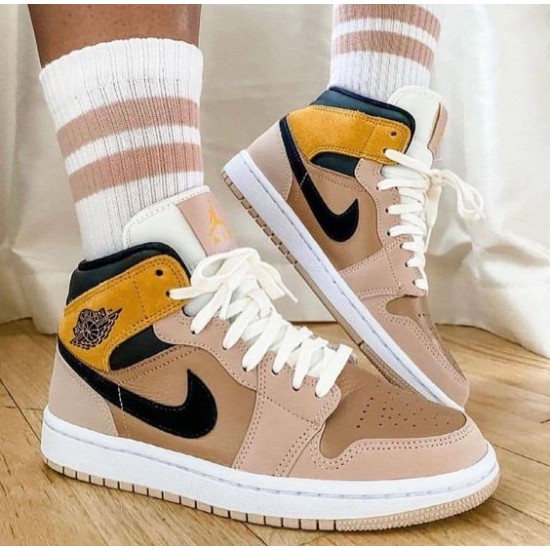 DD2224-200 Air Jordan 1 Mid Se Particle Beige Particlebeige/Black-Metallicredbronze