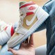 CZ0774-200 Air Jordan 1 Mid Se Sesame Sesame/White-Flash Crimson-Psychic Blue