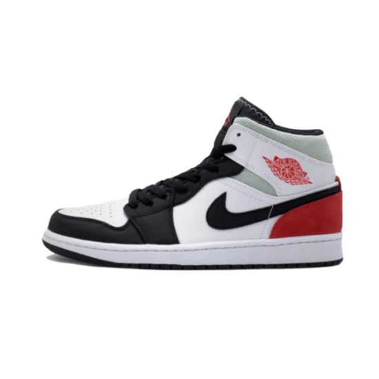 852542-100 Air Jordan 1 Mid Se Union Black Toe White/Black-Lightsmokegray-Gymred