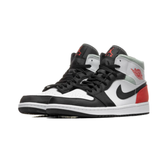 852542-100 Air Jordan 1 Mid Se Union Black Toe White/Black-Lightsmokegray-Gymred