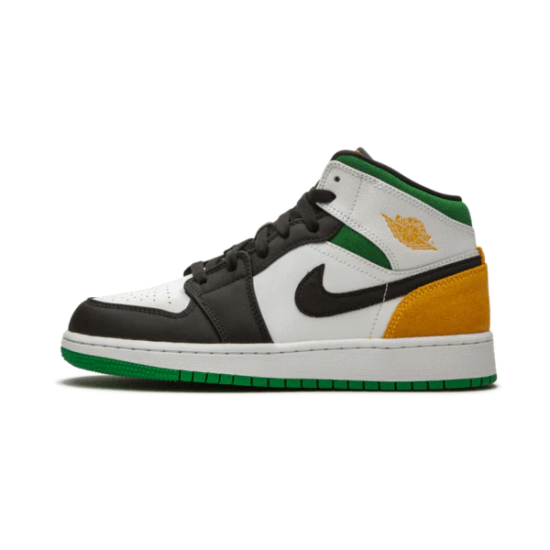 BQ6931-101 Air Jordan 1 Mid Se White Laser Orange Lucky Green White/Laserorange-Black-Luckygreen